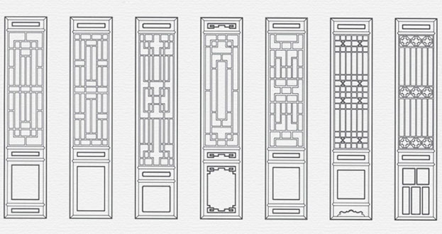 青龙常用中式仿古花窗图案隔断设计图